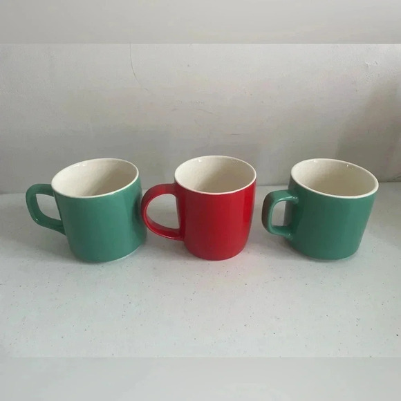 2021 Starbucks 11oz Siren Mermaid Mug Lot‎ of 3! Solid Turquoise Red Like New! - Picture 3 of 8